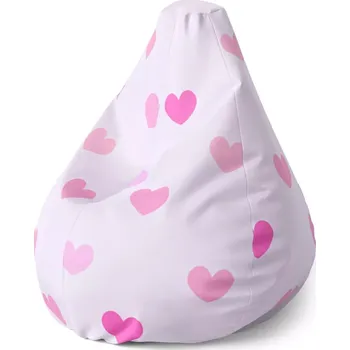 Sedací pytel Sedací vak Pear Růžové srdce - Sablio - 140 x 100 x 25 cm