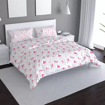 Povlečení Saténové povlečení Růžové dudlíky - Sablio - 140x200 / 90x70