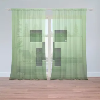 Záclona Sablio Záclony Green Blocks: 2 ks - 150x250 cm - Sablio