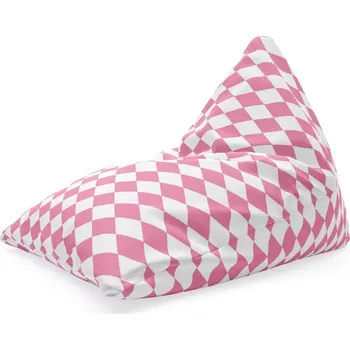 Sedací pytel Sablio Sedací vak Triangl Růžovobílé kosočtverce: 120 x 100 x 100 cm - Sablio