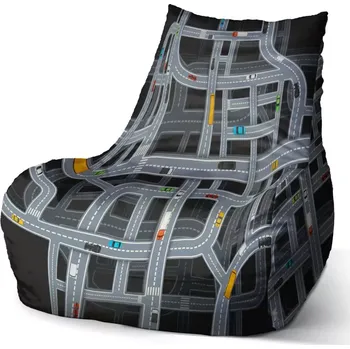 Sedací pytel Sedací vak Bean Dětská autodráha - Sablio - 100 x 90 x 45 cm