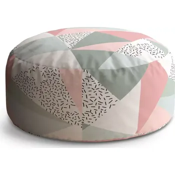 Taburet Sablio Kulatý taburet Circle Obrazce v něžných barvách: 38x48 cm - Sablio