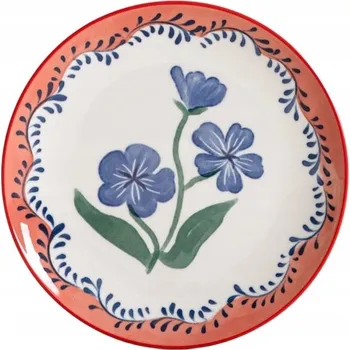 Talíř Dezertní talíř LIMK s modrými květy 20 cm HOMLA