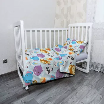 Povlečení Sablio Mikroplyšové povlečení do dětské postýlky Zoo pro děti - 100x135 / 40x60