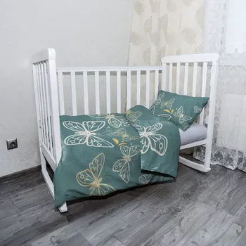 Povlečení Sablio Mikroplyšové povlečení do dětské postýlky Motýli - 100x135 / 40x60