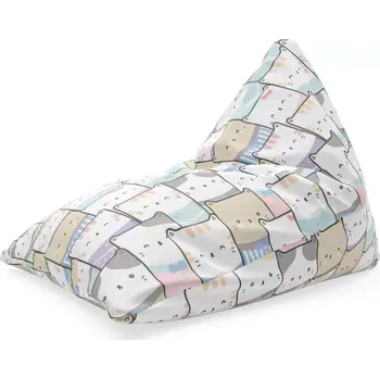 Sedací pytel Sablio Sedací vak Triangl Kreslená koťátka: 120 x 100 x 100 cm - Sablio