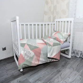 Povlečení Sablio Mikroplyšové povlečení do dětské postýlky Obrazce v něžných barvách - 100x135 / 40x60