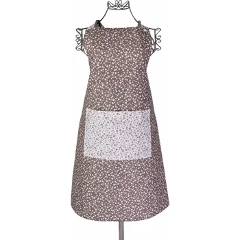 Kuchyňská zástěra Podpěrová s.r.o. Zástěra bavlněná HNĚDÁ KYTIČKA tmavá/světlá Barva: Hnědá, Velikost: Zástěrka dětská (62x50 cm)
