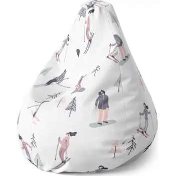 Sedací pytel Sedací vak Pear Lyžaři - Sablio - 140 x 100 x 25 cm