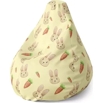 Sedací pytel Sedací vak Pear Zajíček s mrkví - Sablio - 140 x 100 x 25 cm