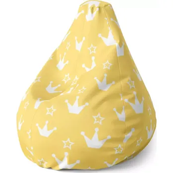 Sedací pytel Sedací vak Pear Princeznovské korunky - Sablio - 70 x 95 x 15 cm