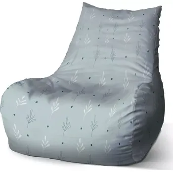 Sedací pytel Sedací vak Bean Modré a bílé lístky - Sablio - 100 x 90 x 45 cm