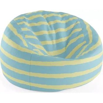 Sedací pytel Sablio Sedací vak Cocoon Modrožluté pruhy - 115 x 75 cm x 45 cm - Sablio