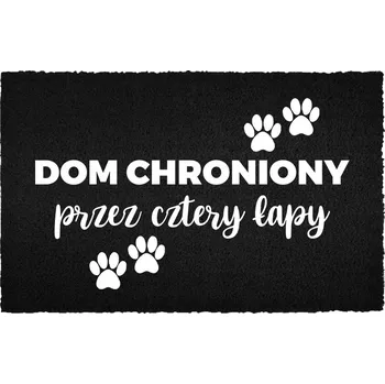 Rohožka VSTUPNÍ ROHOŽKA 40X60 ČERNÁ KOKOSOVÁ PŘED DVEŘE VTIPNÁ DOMOV CHRÁNĚN
