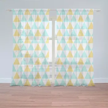 Záclona Sablio Záclony Dvoubarevné trojúhelníky: 2 ks - 150x250 cm - Sablio