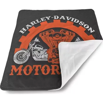 Dětská deka Sablio Dětská deka pro miminko Harley-Davidson motor Černé pozadí - 80x100 cm