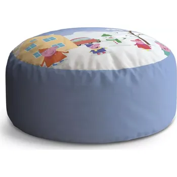 Taburet Sablio Kulatý taburet Circle Prasátko Pepina Zima: 38x48 cm - Sablio