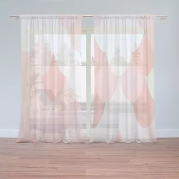 Záclona Sablio Záclony Růžové obloučky: 2 ks - 150x250 cm - Sablio