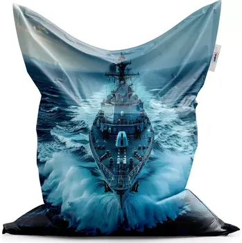 Sedací pytel Sablio Sedací vak Classic Válečná loď prorážející oceán - 150x100 cm
