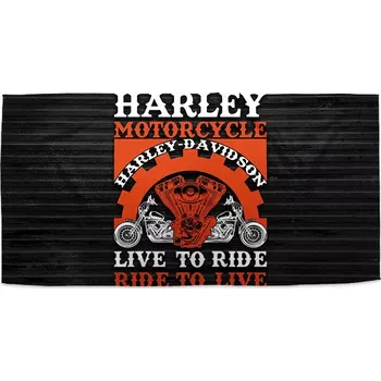 Ručník Sablio Ručník s potiskem Harley-Davidson Live to ride, ride to live - 30x50 cm