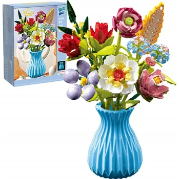 ostatní stavebnice STAVEBNICE KVĚTINY VĚČNÉ KVĚTY KYTICE VÁZA RŮŽE VALENTÝN