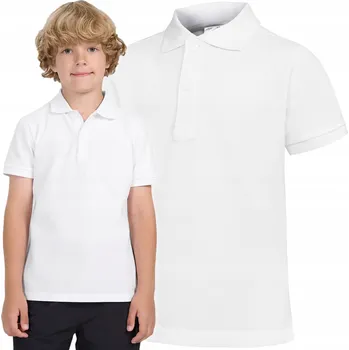 Chlapecké tričko 4F Chlapecké polo tričko 4FJWAW25TPTSM614-10S Bílé, velikost 128 cm.