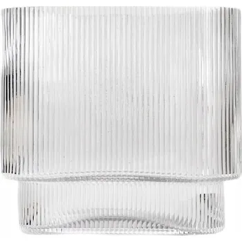 Váza Váza AMER skleněná podlouhlá s proužky transparentní 20x10x18,5 cm HOMLA