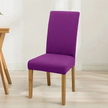 Potah na židli Elastický napínací potah židle | bytové doplňky - Cukrová fialová , 1 ks potah na židli