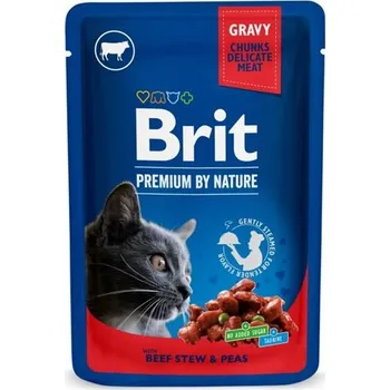 Brit Premium Cat kapsička Beef Stew & Peas SET 24x 100 g