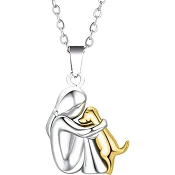 Náhrdelník Personalisovaný šperk, náhrdelník nebo náušnice, člověk a pes | náušnice šperk náhrdelník - Zlatý a stříbrný náhrdelník