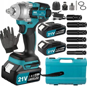 Rázový utahovák bezkartáčový LED 1/2" sada 6 nástrojů 2 akumulátory Pro