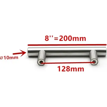 Nábytkové kování Nerezové černé kuchyňské madlo moderní | nábytková úchytka - 128 mm