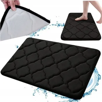 Koupelnová předložka Koupelnová předložka černá paměťová pěna protiskluzová 50x40 cm