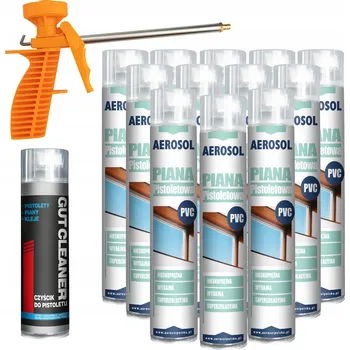 Montážní pěna SADA PUR PĚNY, PISTOLE A ČISTIČ - NÍZKOTLAKÁ MONTÁŽNÍ PĚNA + ČISTIČ + PISTOLE