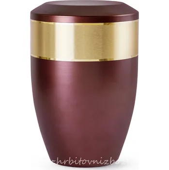 Smuteční dekorace Ocelová urna Aurum vínověčervené barvy