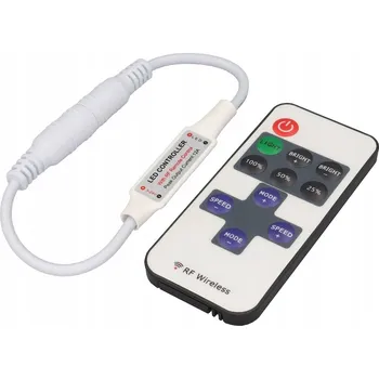 LED páska STMÍVAČ LED, MINI RF RÁDIOVÝ OVLADAČ DÁLKOVÝ OVLADAČ PRO LED PÁSKY 12V 24V 6A 72W