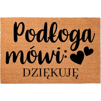 Rohožka KOKOSOVÁ VSTUPNÍ ROHOŽKA 40X60CM KE DVEŘÍM S VTIPEM - DĚKUJI