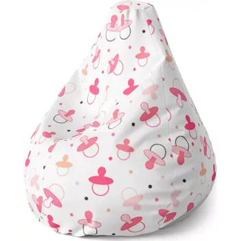 Sedací pytel Sedací vak Pear Růžové dudlíky - Sablio - 70 x 95 x 15 cm