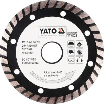 Řezný kotouč Kotouč řezný diamantový 115 x 22,2 x 2,4 mm turbo