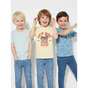 Chlapecké oblečení Sinsay - Bavlněná trička 3 pack - krémová - 748DN-01X - 748DN-01X-98