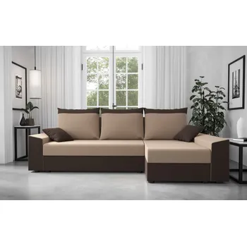 Sedací souprava Rohová sedací souprava PARI - tmavě hnědá / hnědá