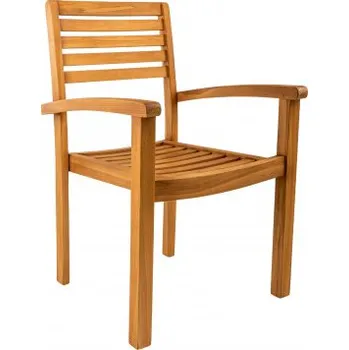 Zahradní sestava Doppler TAMAN 4 FSC - zahradní stohovací teakové křeslo - Rozbalené zboží (N373)