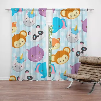 Závěs Sablio Závěsy Zoo pro děti: 2 ks - 140x250 cm - Sablio