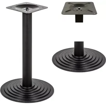 Konferenční stolek Specifikace produktu: 	 Barva: Černá matná 	 Podstavec: 	 Materiál: Železo 	 Rozměr: Ø450 mm 	 Další: Nastavitelné nožičky 	 Noha: 	 Materiál: Ocel 	 Rozměr: Ø76 x 660 mm 	 Tloušťka stěny: 1,2 mm 	 Celková výška podstavce: 720 mm 	 Horní deska: 	 Materiál