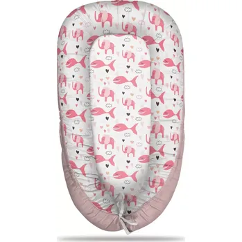 Hnízdečko pro miminko Sablio Hnízdečko pro miminko Růžové rybky a sloni