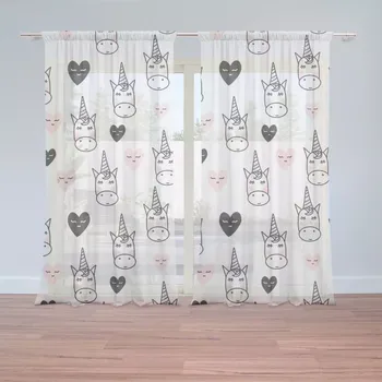 Záclona Sablio Záclony Hlava jednorožce: 2 ks - 150x250 cm - Sablio