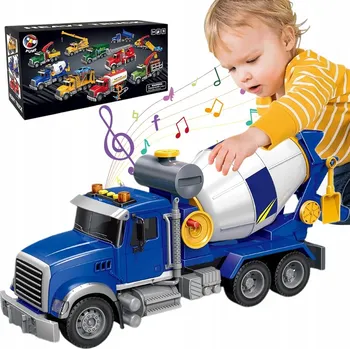 autíčko MÍCHAČKA NA BETON S KLIKOU A ZVUKEM - VELKÁ NATAHOVACÍ HRAČKA PRO DĚTI