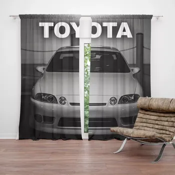 Závěs Sablio Závěsy Bílé sportovní auto: 2ks 140x250cm