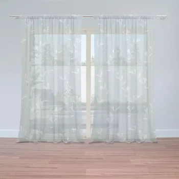Záclona Sablio Záclony Bílé lístky: 2 ks - 150x250 cm - Sablio