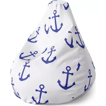 Sedací pytel Sedací vak Pear Modré kotvy - Sablio - 70 x 95 x 15 cm